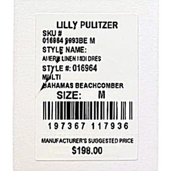 Lilly Pulitzer Amerie Linen Midi Dress in "Bahamas Beachcomber" NWT - Medium - Picture 6 of 7